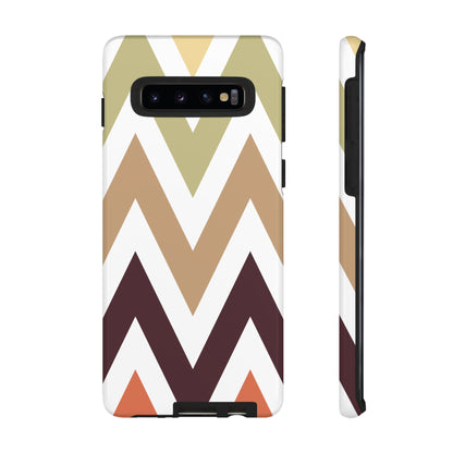 Earthy Chevron Samsung Galaxy Case – Boho-Inspired Design with Dual-Layer Protection