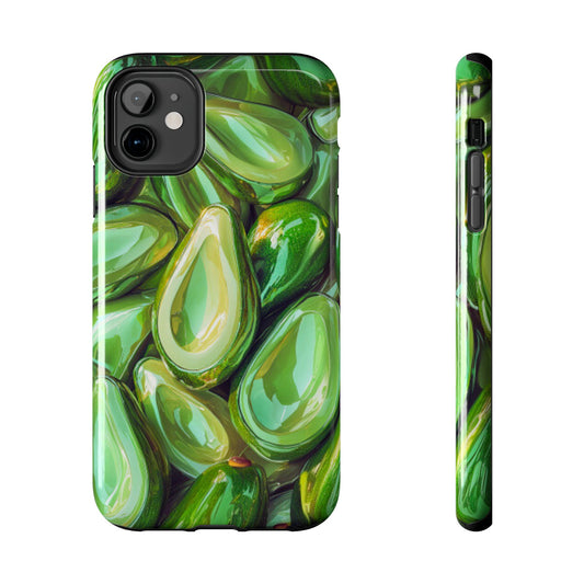 Glossy Avocado iPhone Case – Sleek Green 3D Fruit Design, Durable and Stylish - BOGO Cases