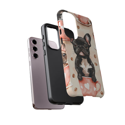 French Bulldog in Coffee Cup  Samsung Galaxy  Case – Cute Dog Art, Shockproof & Slim Design