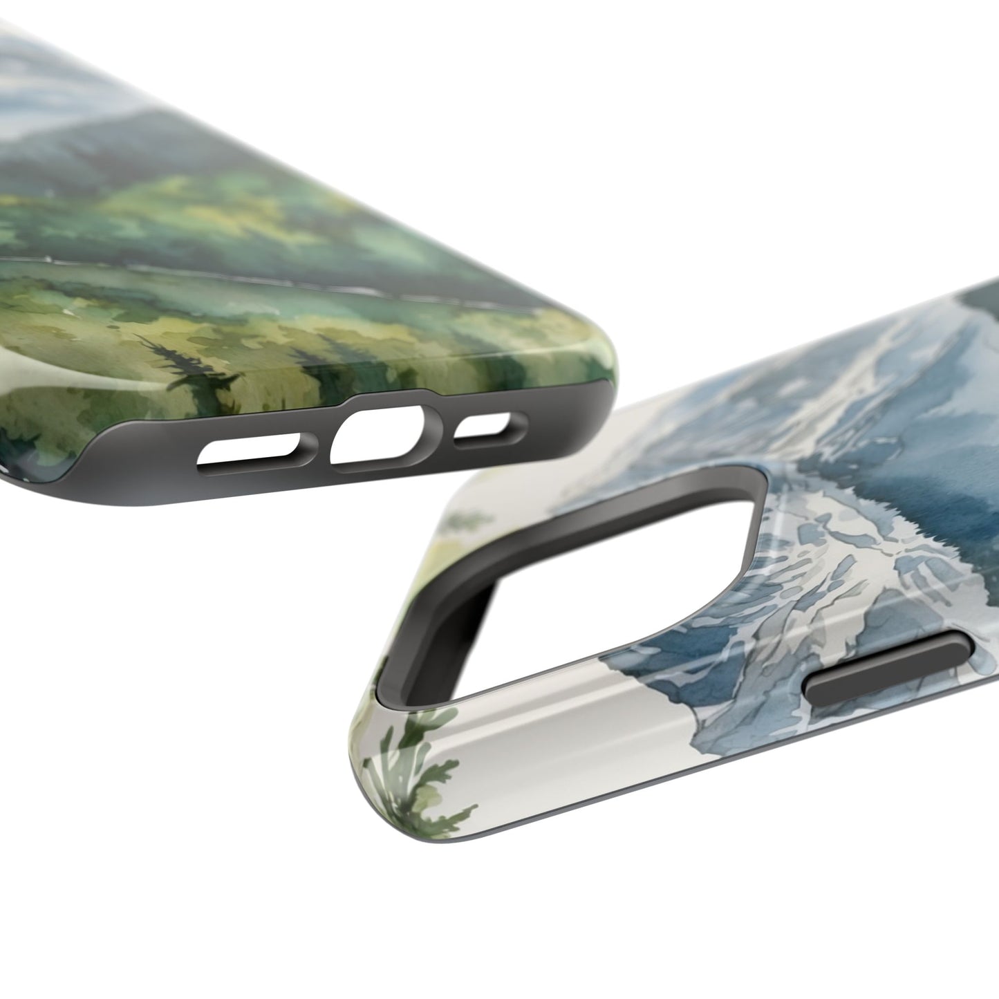 Watercolor Alpine Mountainscape - MagSafe iPhone Case