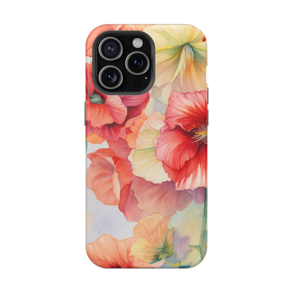 Gumamela Blush Pink Watercolor Floral – MagSafe Compatible iPhone Case