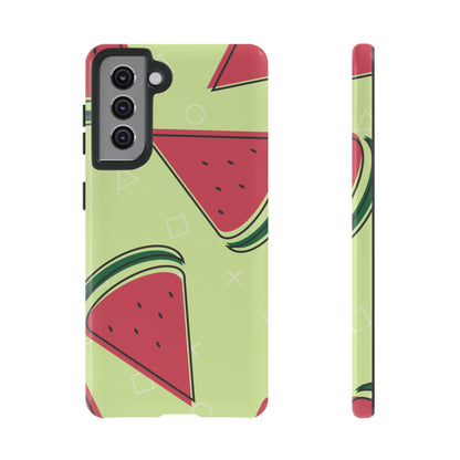 Watermelon Slice Samsung Galaxy Case – Fresh & Fun Design with Retro Geometric Pattern