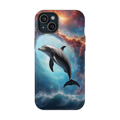 Cosmic Dolphin Space Vibes - MagSafe-Compatible Case