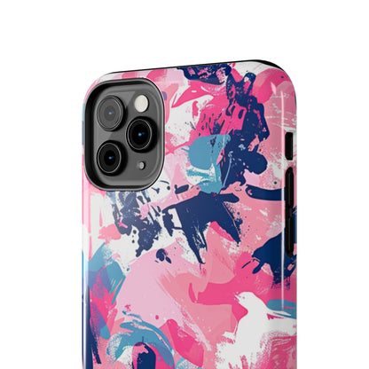 Vibrant Pink & Navy Abstract Splash – iPhone Case