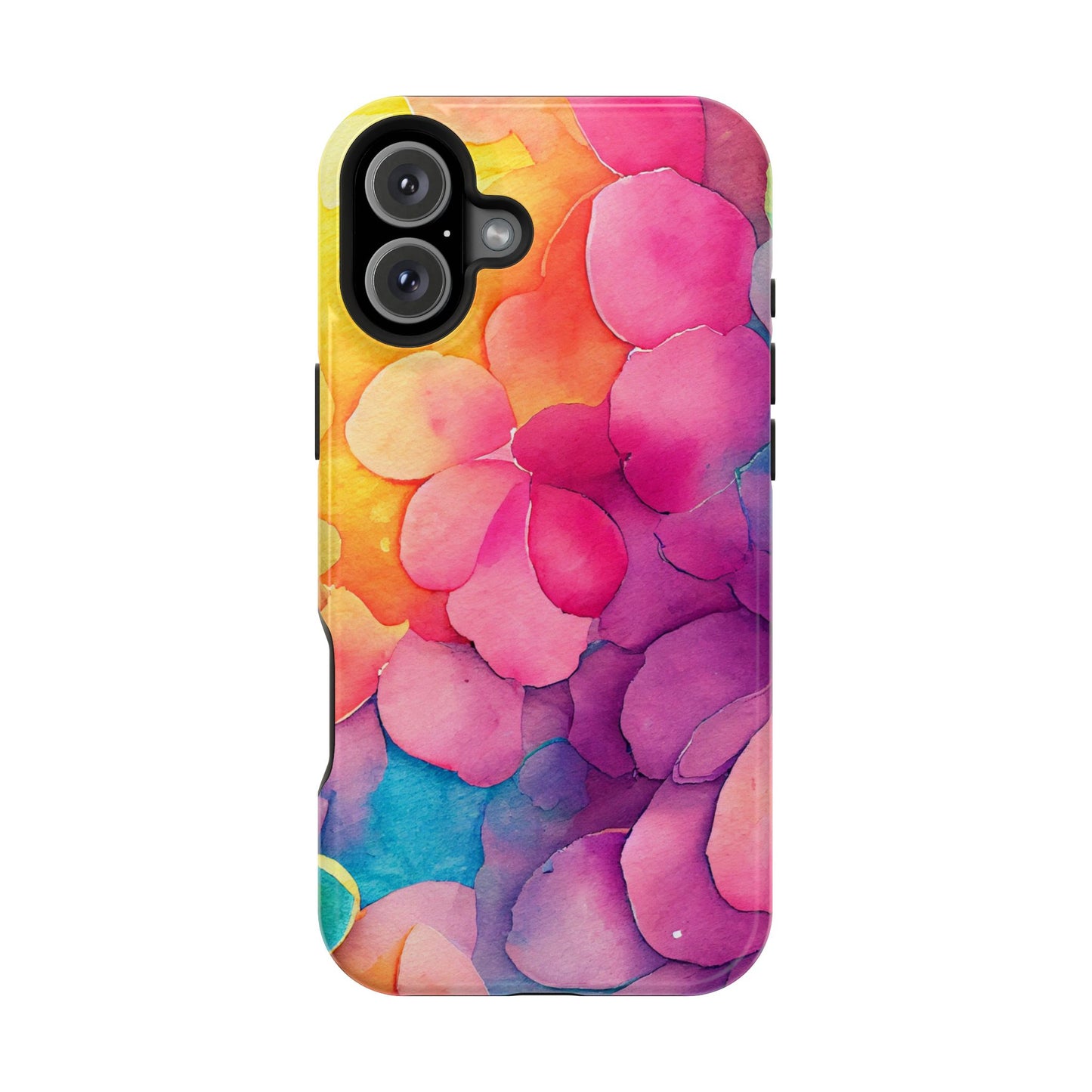 Sunset Petals Watercolor MagSafe iPhone Case – Slim Design, Glossy Finish