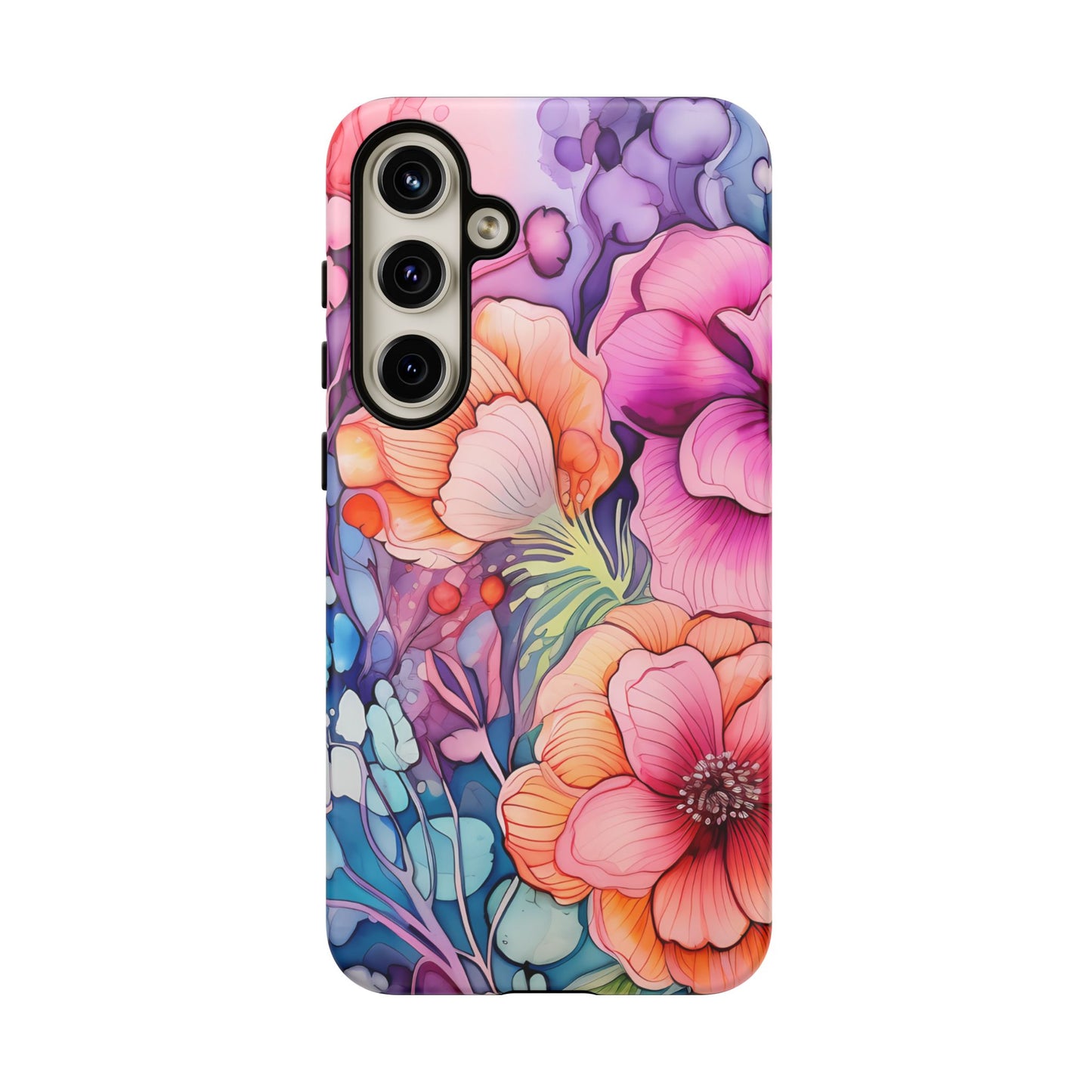 Bright Watercolor Floral Splash iPhone Series Case – Bold Artistic Design