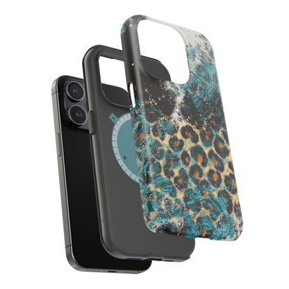 Turquoise Paisley Cowhide Leopard - MagSafe iPhone Series Case