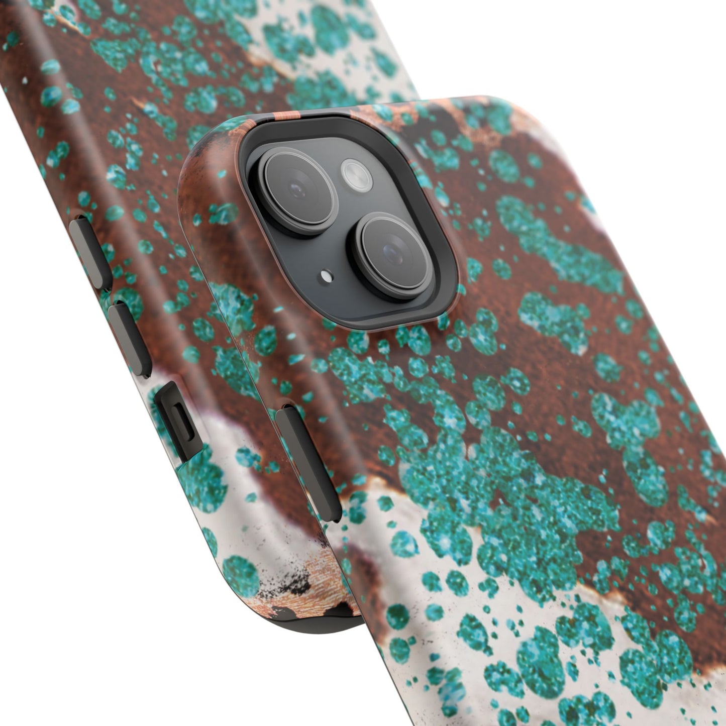 Teal Glitter Cowhide - MagSafe iPhone Series Case