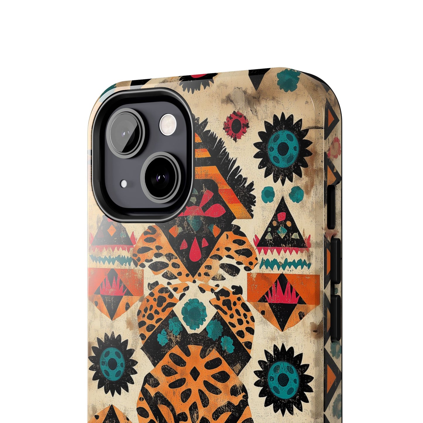 Bohemian Leopard & Tribal Floral Tough MagSafe iPhone Case – Vibrant Eclectic Design, Dual - Layer Protection - BOGO Cases