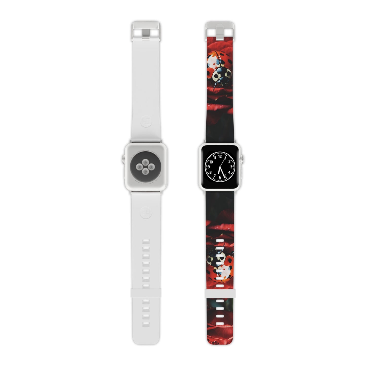 Elegant Rose & Ladybug Charm Apple Watch Band