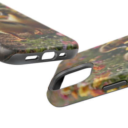 Charming Ducklings in Floral Garden - MagSafe iPhone Case