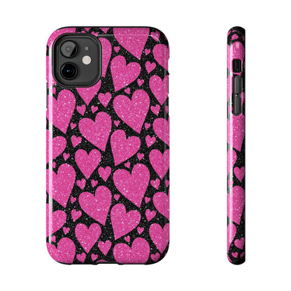 Glitter Hearts iPhone Case