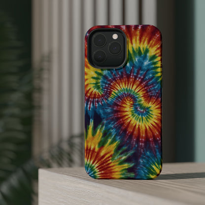 Retro Rainbow Tie-Dye MagSafe Case – Swirl Design