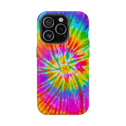 Rainbow Spiral Tie-Dye MagSafe Case – Vibrant Colors & Functionality