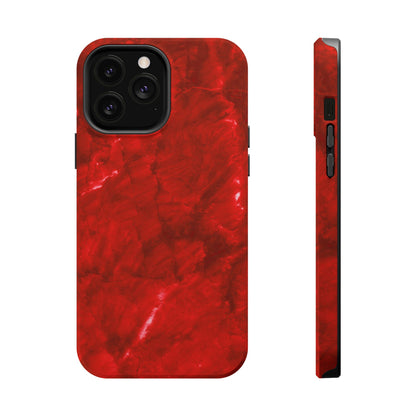 Bold Red Marble MagSafe iPhone Case – Luxe Design Meets Magnetic Precision