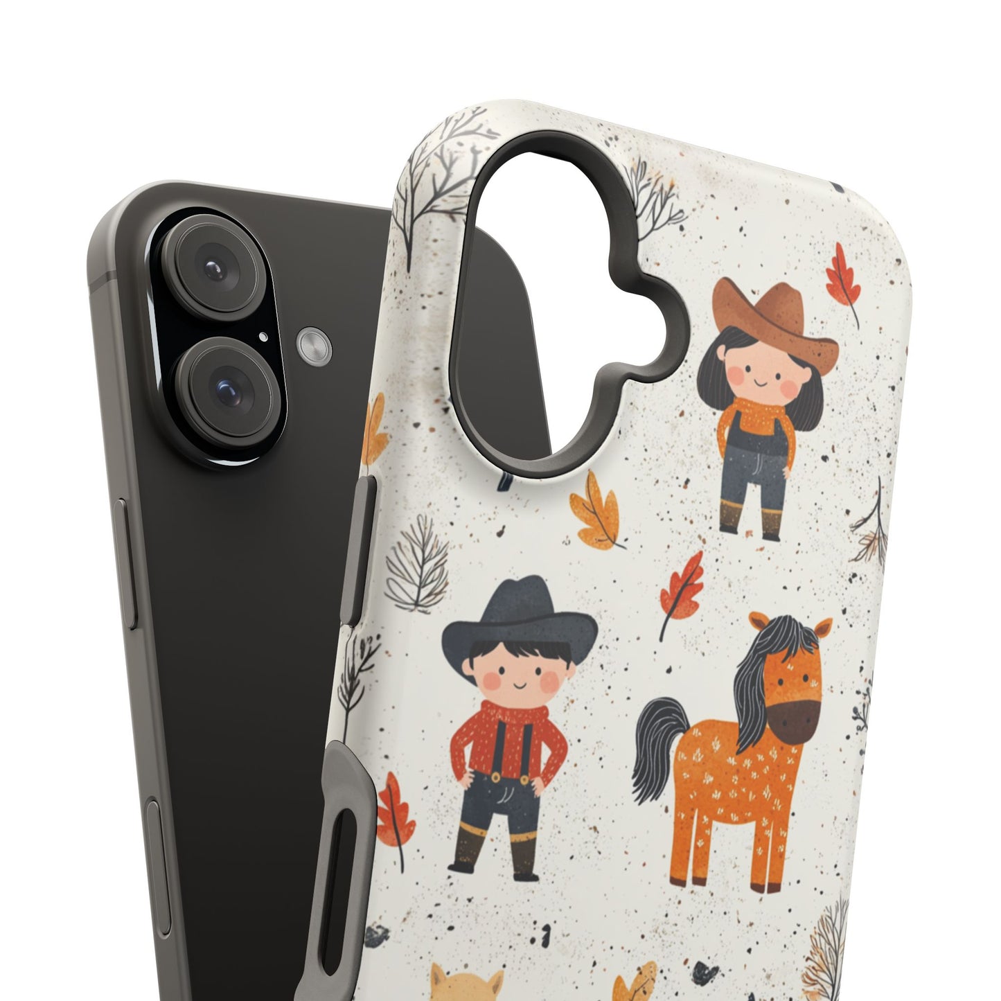 Cowboy Adventures Tough MagSafe iPhone Case – Cute Western Theme, Dual-Layer Protection