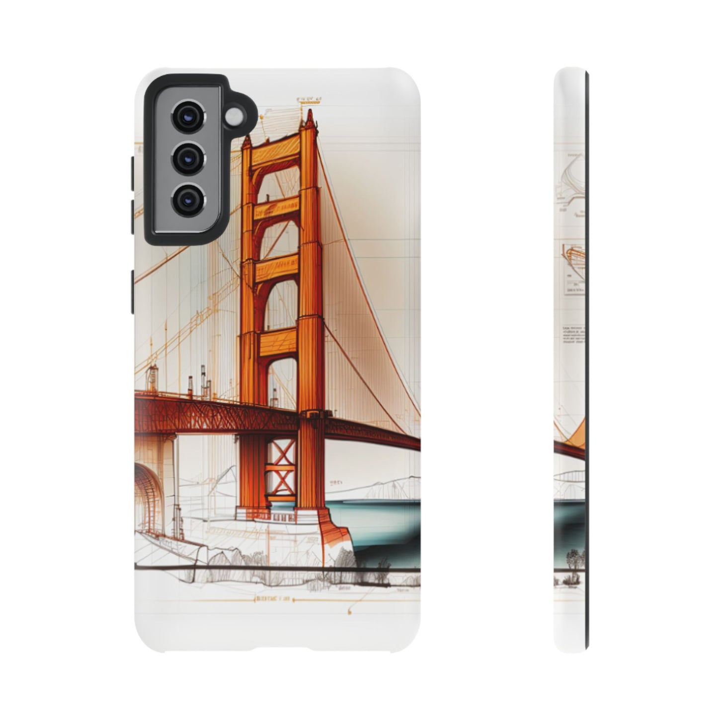 Golden Gate Bridge Samsung Galaxy Case - Architectural Sketch Design