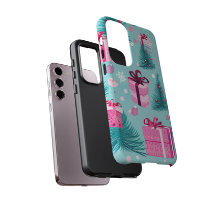 Festive Pink Christmas Gifts and Evergreen Samsung Galaxy Case – Holiday Theme, Protective Cover