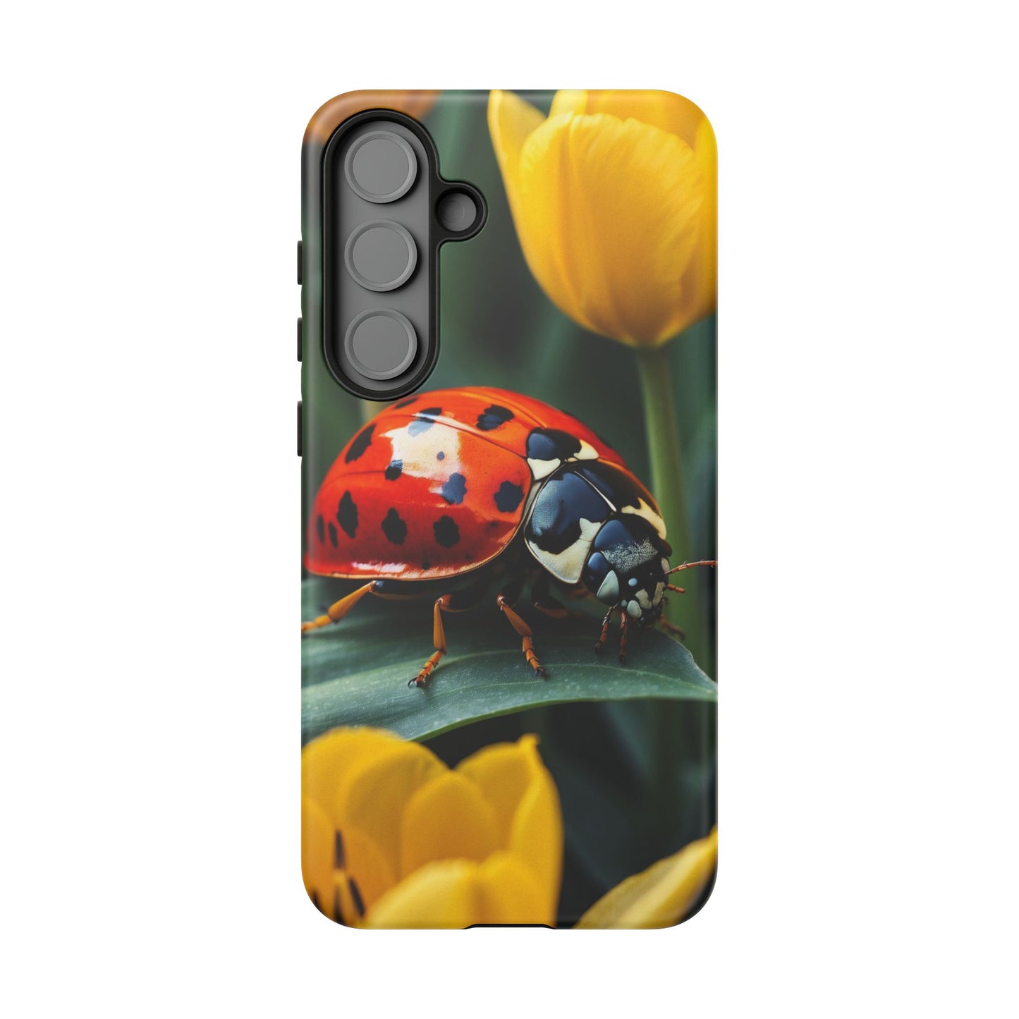 Samsung Galaxy Case: Vibrant Ladybug Amidst a Lush Yellow Flower Garden