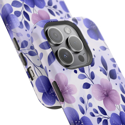 Purple Floral MagSafe iPhone Case – Durable Protection with Elegant Flower Design