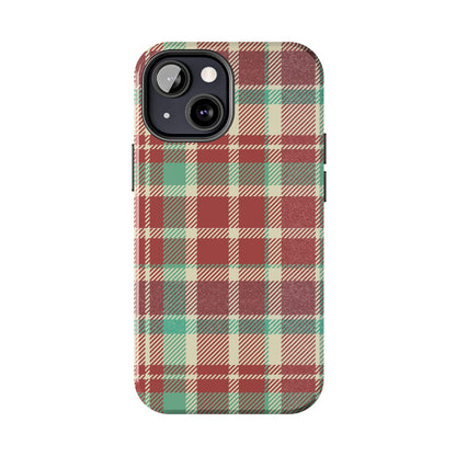 Red & Cream Vintage Plaid – Durable & Stylish iPhone Case