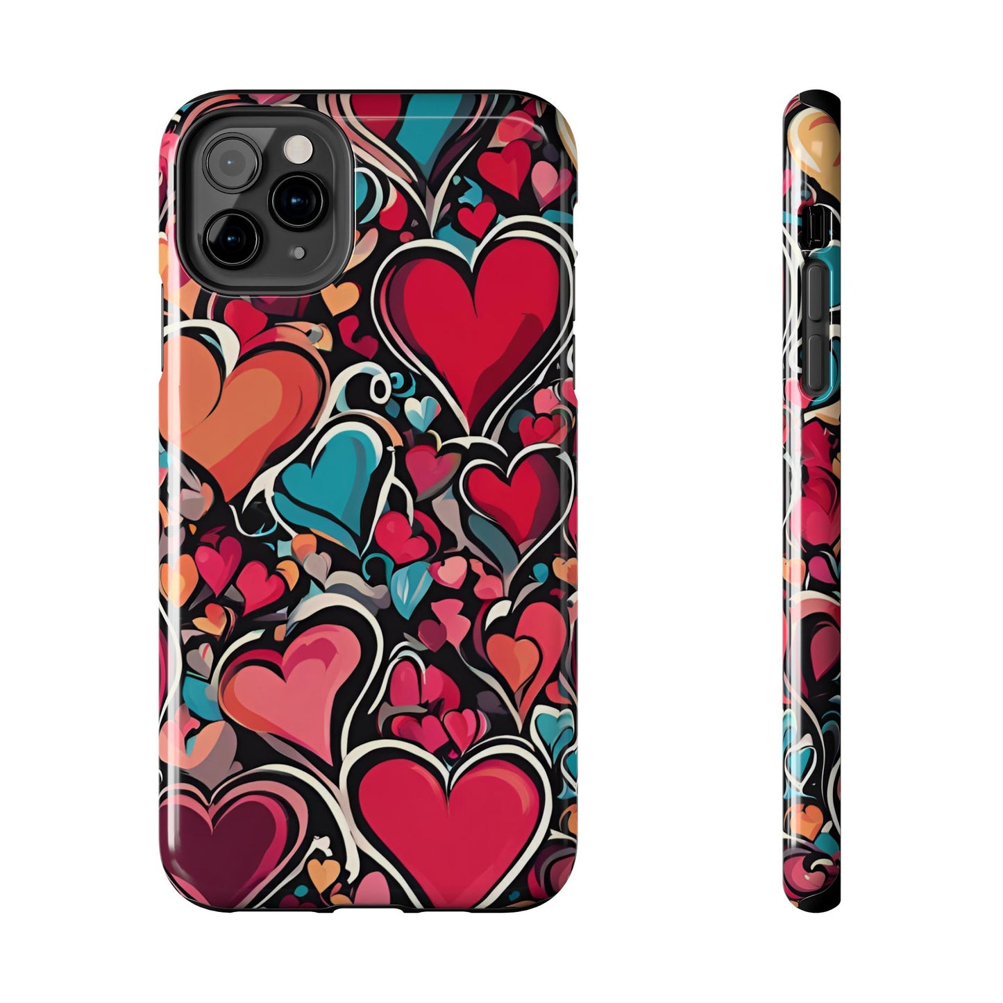 Vibrant Multicolor Heart Art – iPhone Case