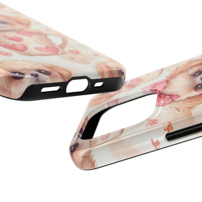 Adorable Puppy in Teacup iPhone Case – Tough, Dual - Layer Protection with Cute Pink Bow Design - BOGO Cases