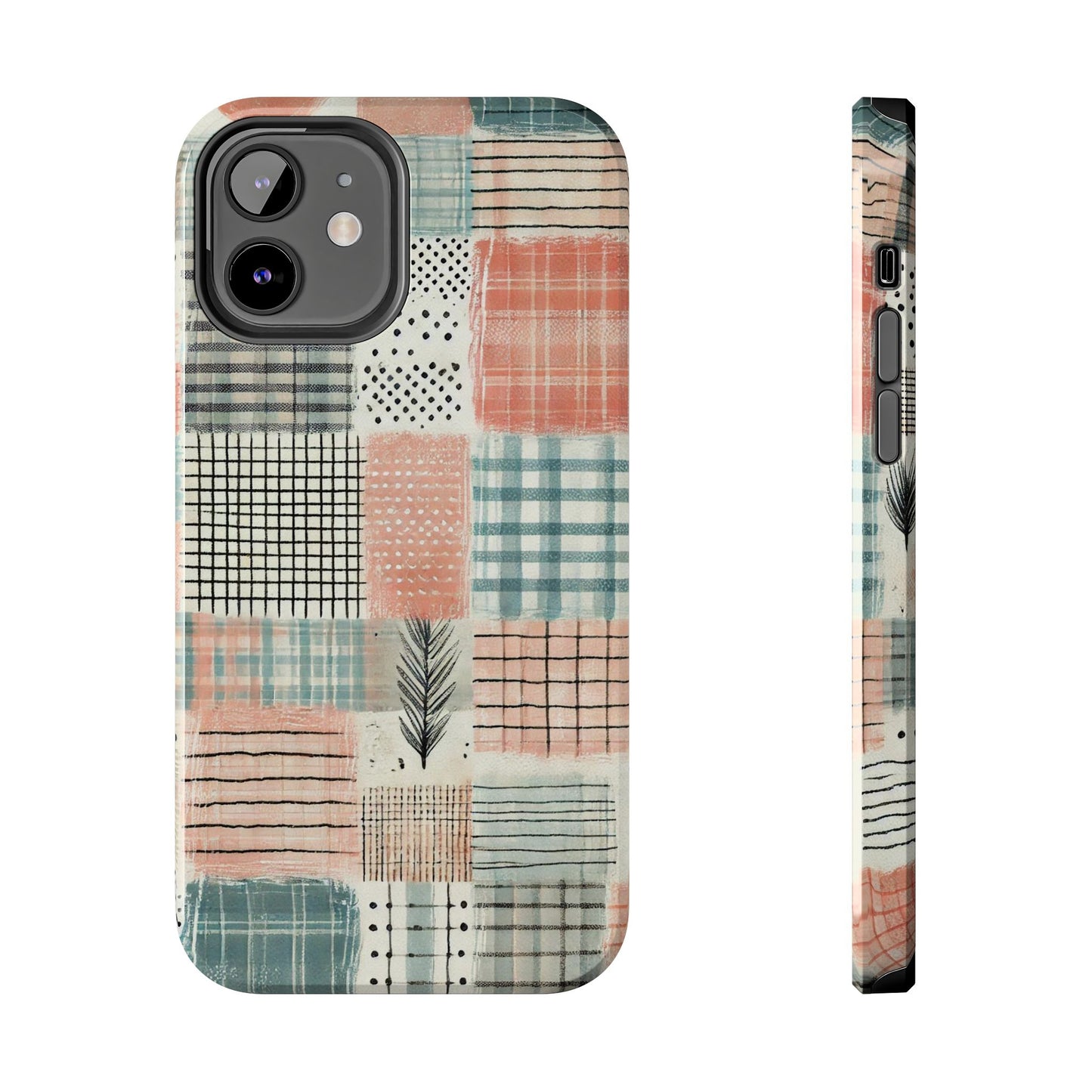 Geometric Patchwork iPhone Case - Modern Minimalist Design, Protective Cover - BOGO Cases