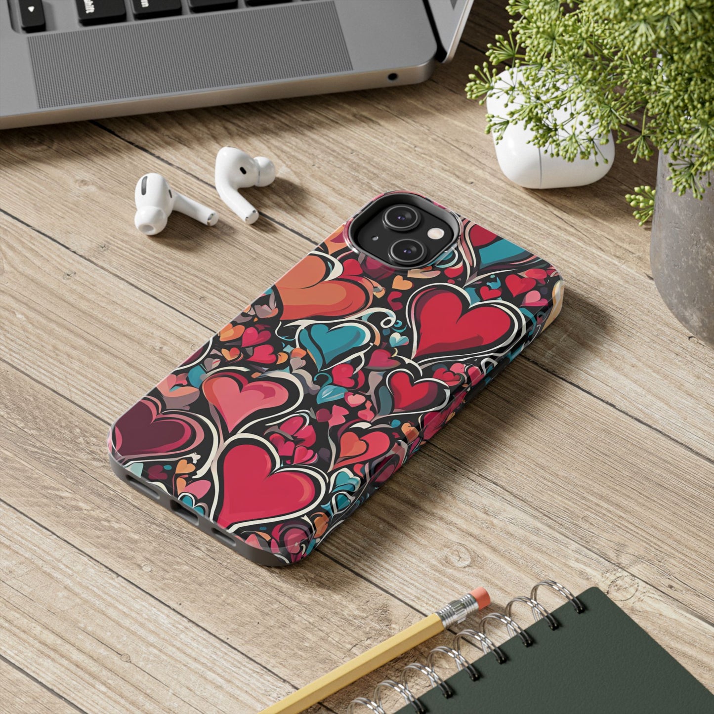 Vibrant Multicolor Heart Art – iPhone Case