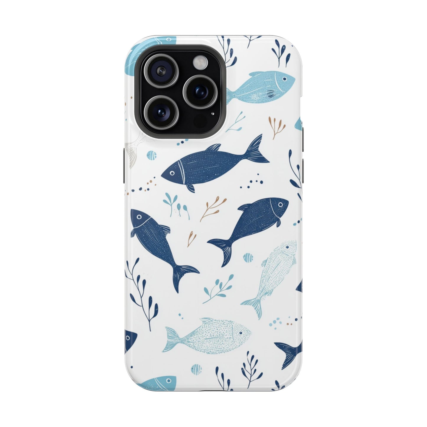 Oceanic Blue Fish Pattern - MagSafe iPhone Series Case