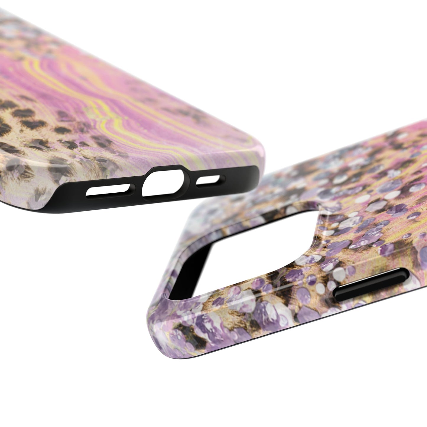 Crystal Glam Leopard - iPhone Series Case with Glitter and Gem Accents