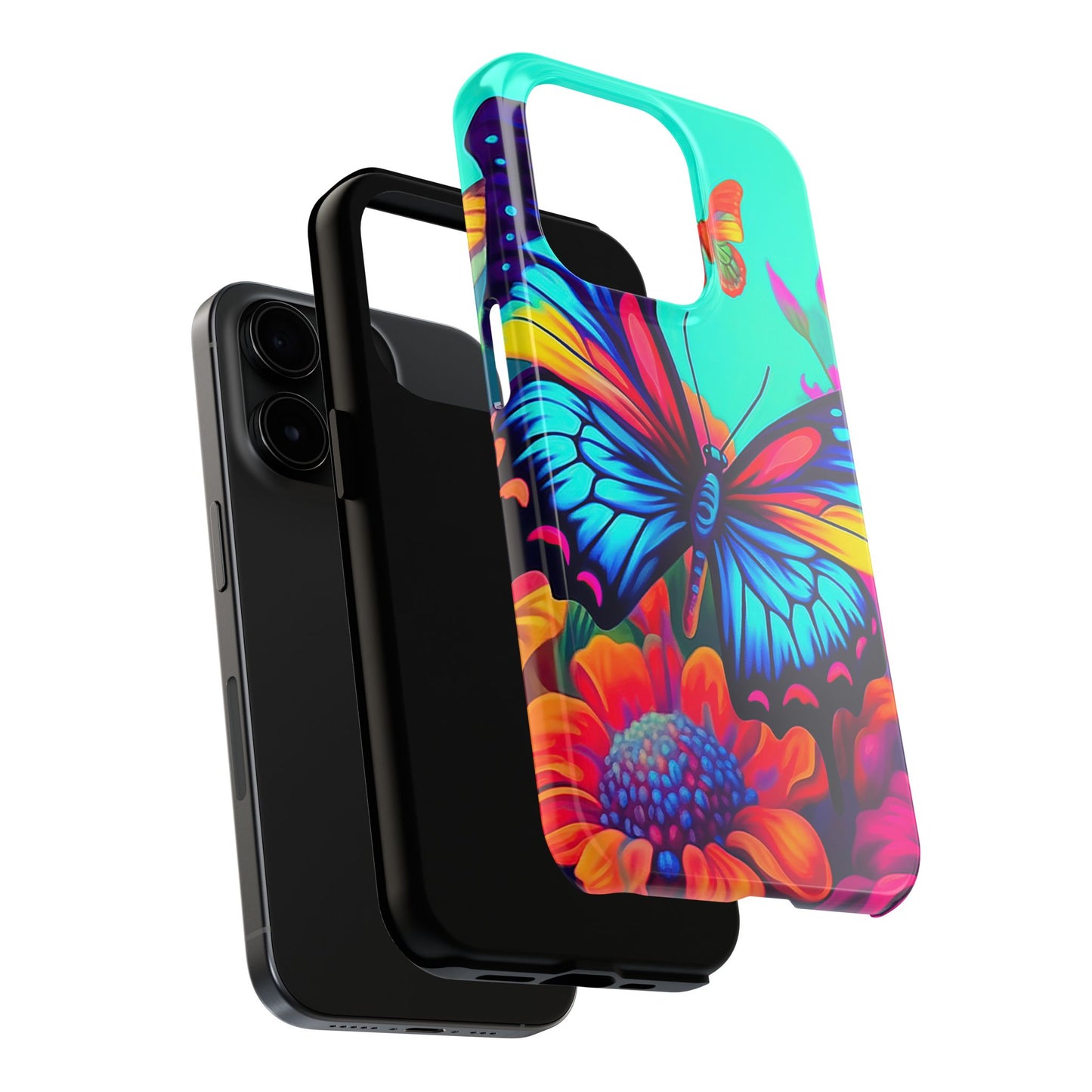 Vivid Butterfly & Floral Burst - iPhone Series Case