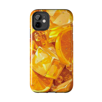 Citrus Splash iPhone Case – Bright Orange Slices & Ice, Dual-Layer Protection