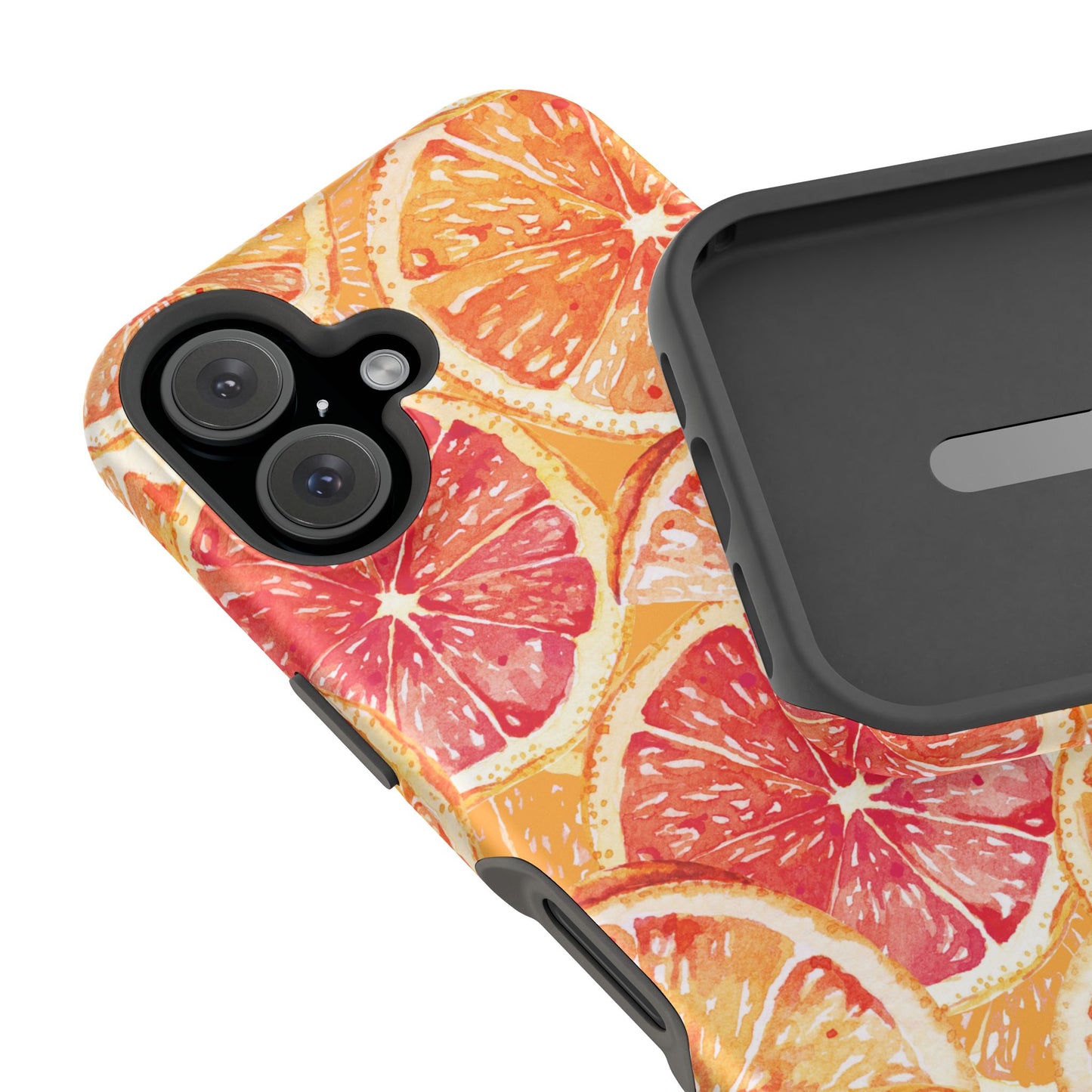 Watercolor Citrus Splash Tough MagSafe iPhone Case – Vibrant Fruit Print, Shock-Resistant Design