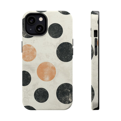 Vintage Polka Dot MagSafe iPhone Case - Retro Abstract Protective Cover