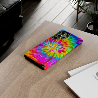 Vibrant Rainbow Spiral Tie-Dye Samsung Galaxy Case – Bold & Retro Style