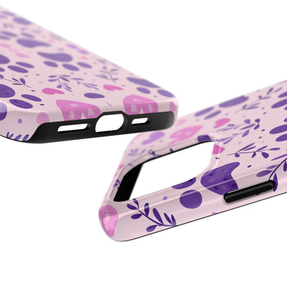 Pastel Paw Print iPhone Case - Cute Pet-Themed Floral Protective Cover