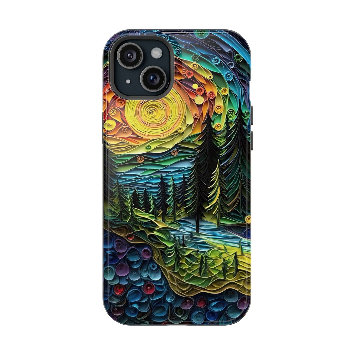 Radiant Forest Sunset MagSafe iPhone Case – Artistic Landscape Design