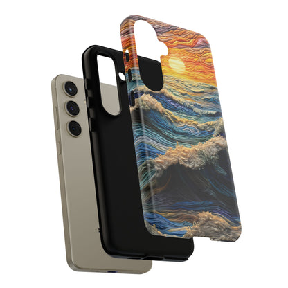 Textured Ocean Sunset Waves – Samsung Galaxy Series Case