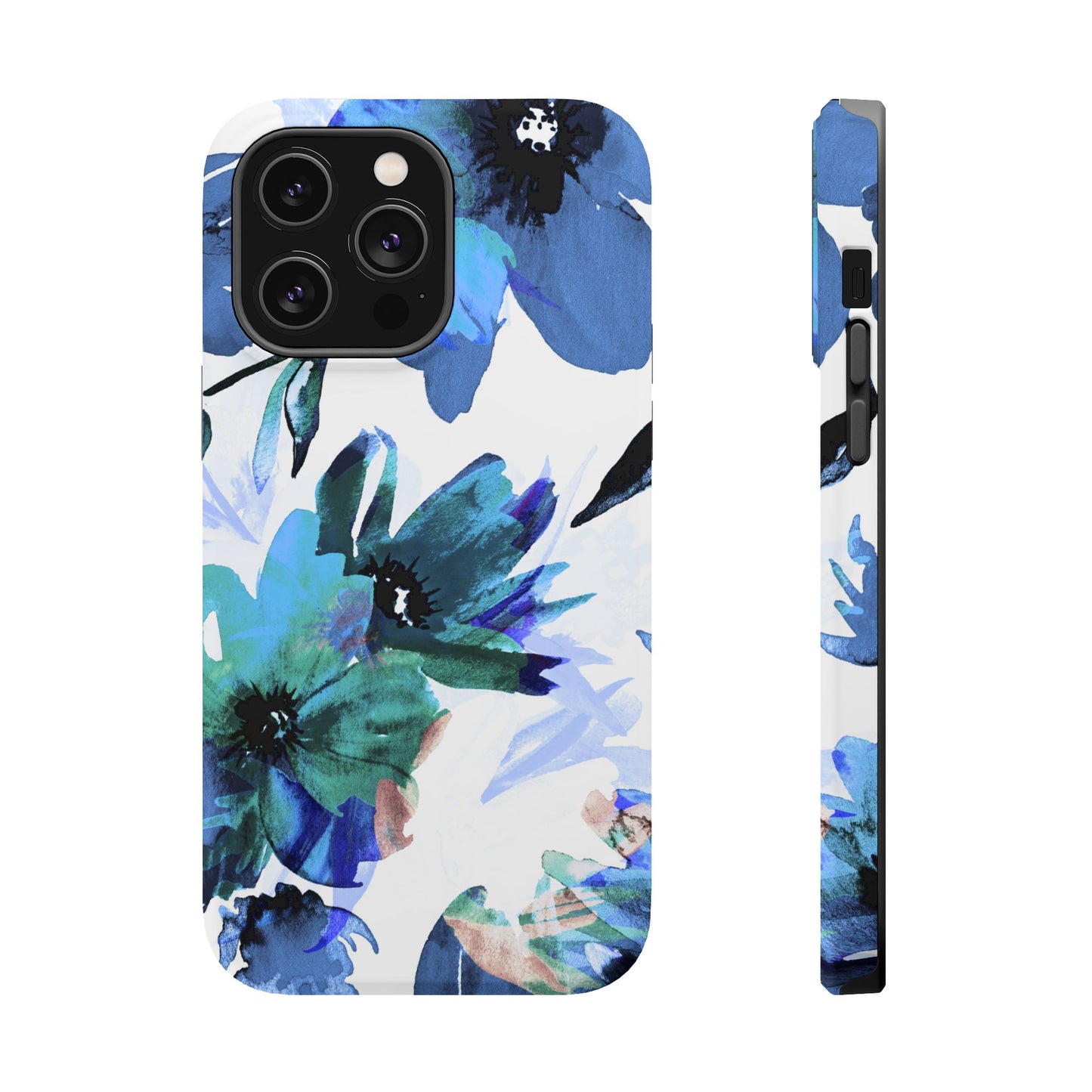 MagSafe iPhone Case – Serene Blue Blossom