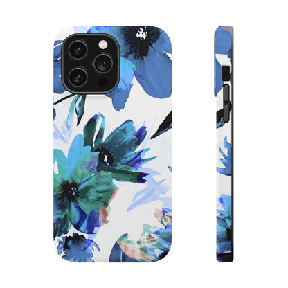 MagSafe iPhone Case – Serene Blue Blossom