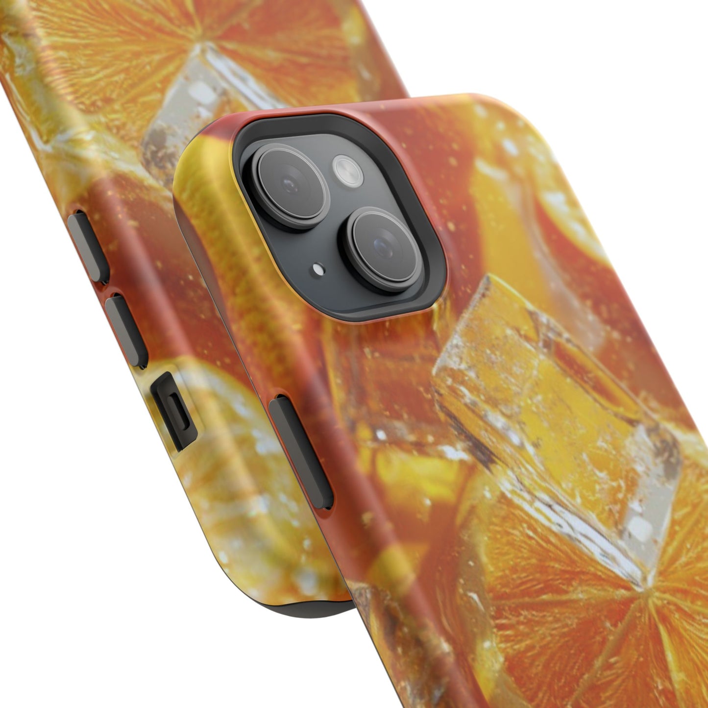 Citrus Orange Splash MagSafe iPhone Case – Dual-Layer Tough Protection, Vibrant Summer Design