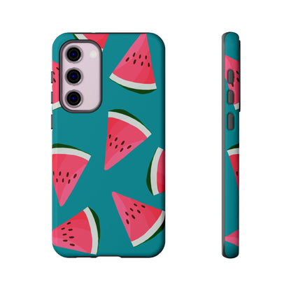 Watermelon Bliss Samsung Galaxy Case – Vibrant Summer Fruit Design on Teal Background