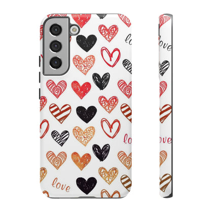 Samsung Galaxy Case: Hand-Drawn Hearts & Love