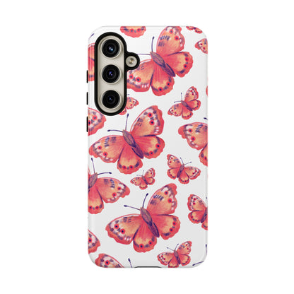 Coral Butterfly Samsung Galaxy Case – Slim, Protective Design with Bold Watercolor Print