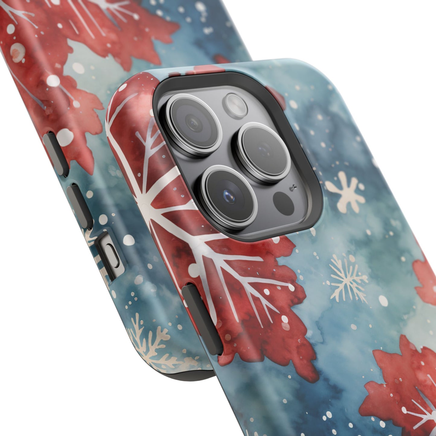 Crimson Snowflake Charm – MagSafe iPhone Case