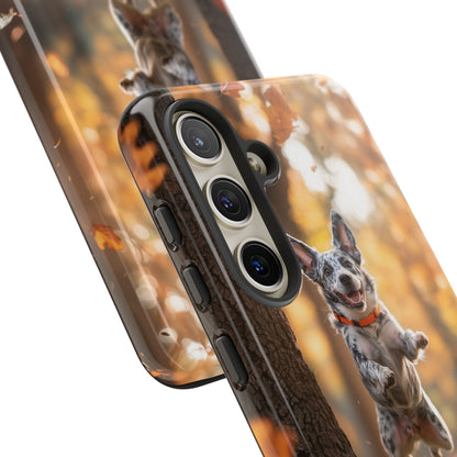 Energetic Blue Heeler Forest Pup Samsung Galaxy Case – Durable Outdoor-Inspired Design