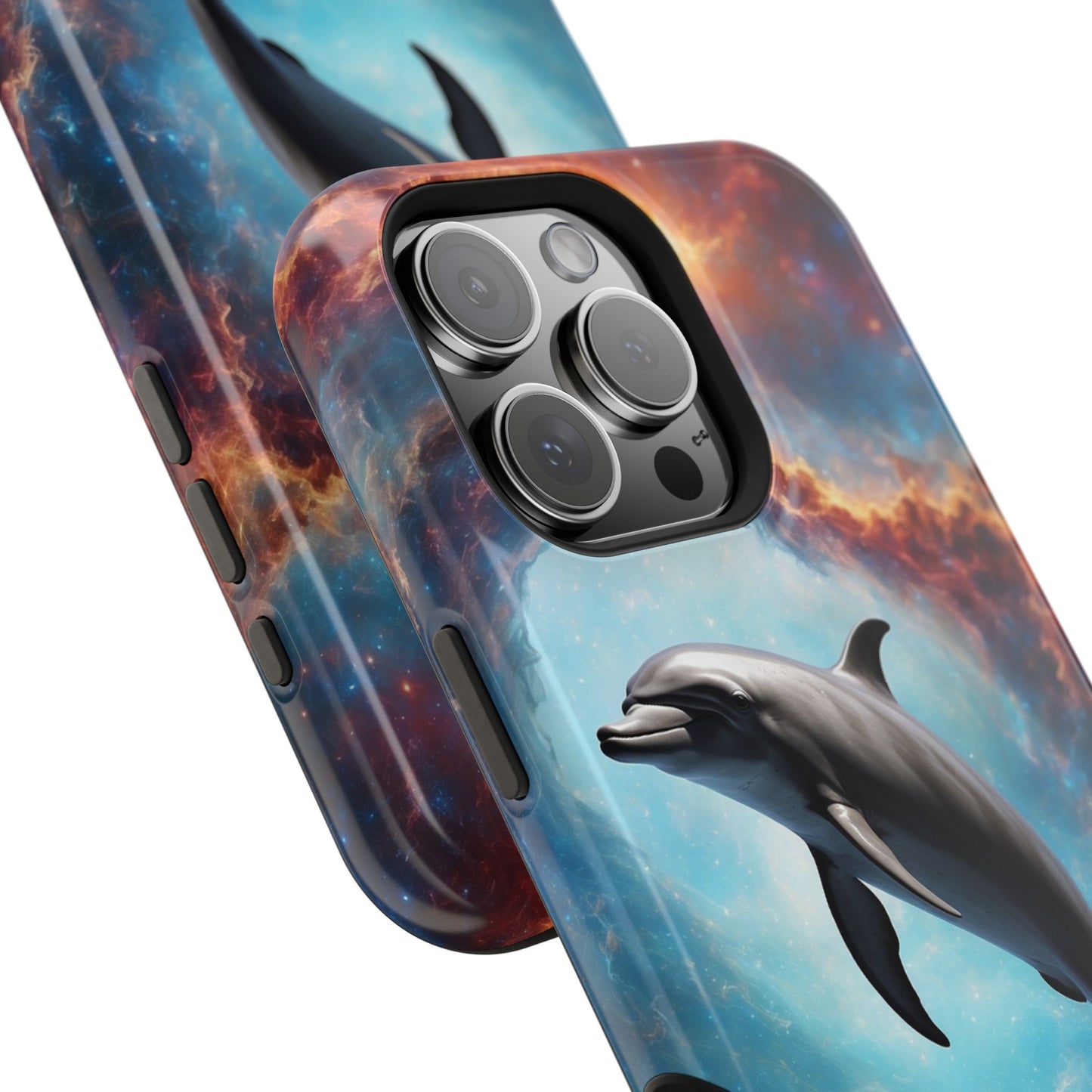 Cosmic Dolphin Space Vibes - MagSafe-Compatible Case