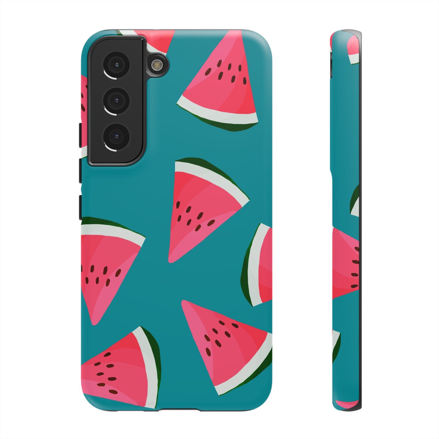 Watermelon Bliss Samsung Galaxy Case – Vibrant Summer Fruit Design on Teal Background