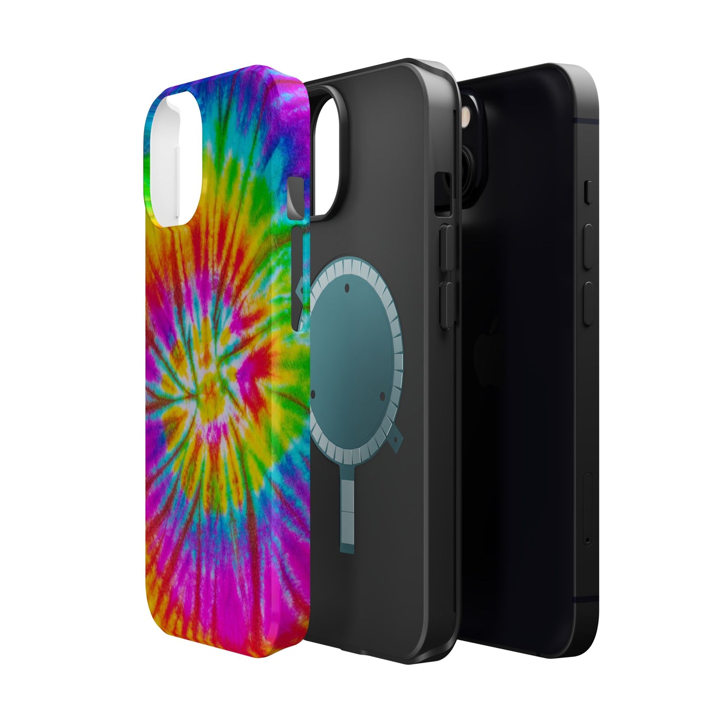 Rainbow Spiral Tie-Dye MagSafe Case – Vibrant Colors & Functionality